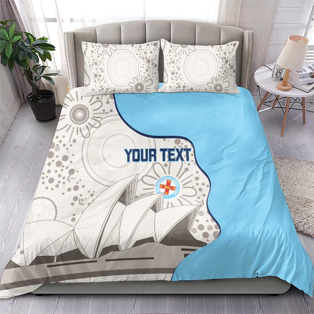 Custom New South Wales Cricket Bedding Set Go NSW - Aboriginal Art - Vibe Hoodie Shop
