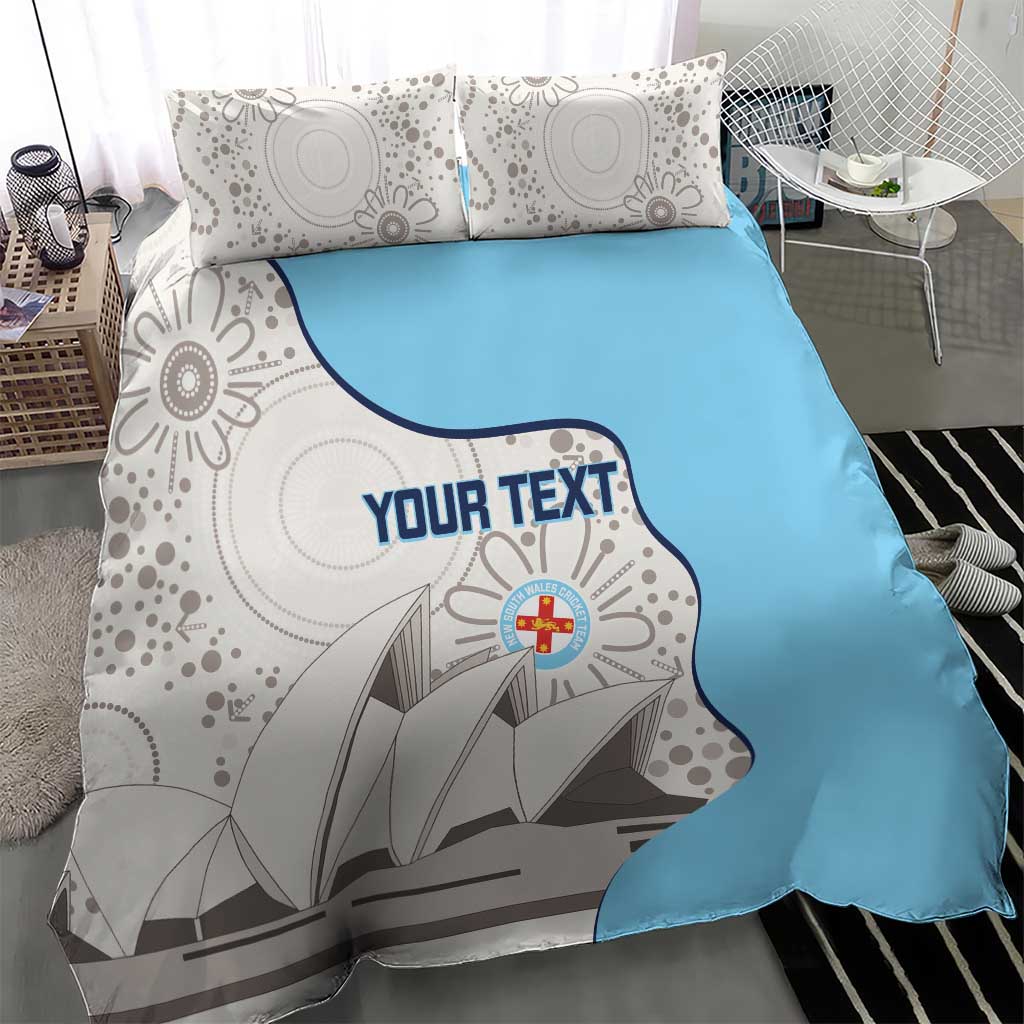 Custom New South Wales Cricket Bedding Set Go NSW - Aboriginal Art - Vibe Hoodie Shop