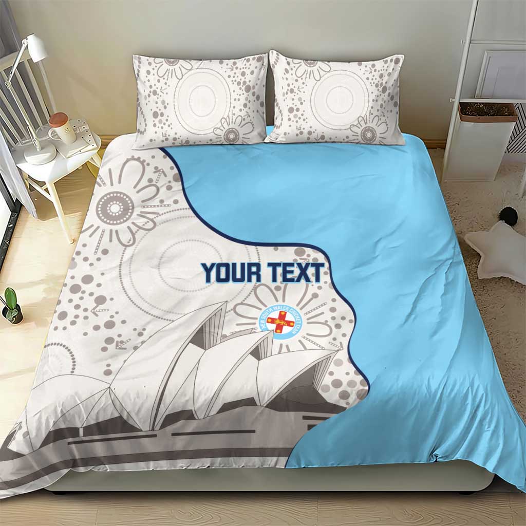 Custom New South Wales Cricket Bedding Set Go NSW - Aboriginal Art - Vibe Hoodie Shop