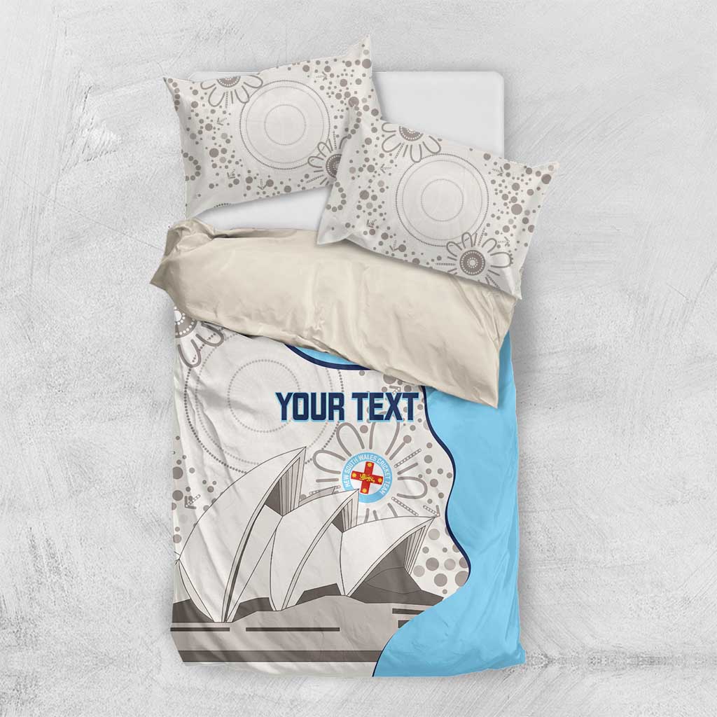 Custom New South Wales Cricket Bedding Set Go NSW - Aboriginal Art - Vibe Hoodie Shop