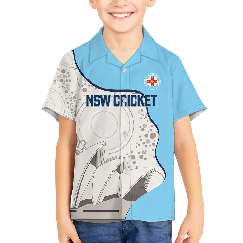 Custom New South Wales Cricket Family Matching Long Sleeve Bodycon Dress and Hawaiian Shirt Go NSW - Aboriginal Art