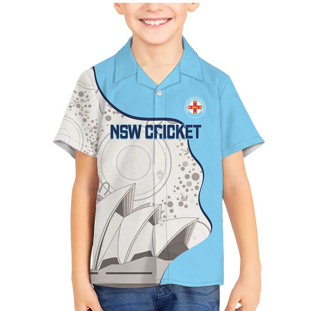 Custom New South Wales Cricket Family Matching Mermaid Dress and Hawaiian Shirt Go NSW - Aboriginal Art