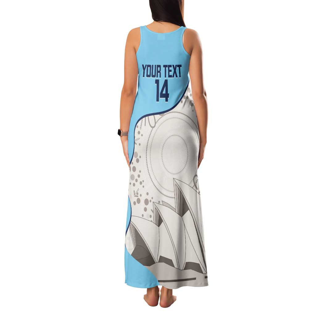 Custom New South Wales Cricket Family Matching Tank Maxi Dress and Hawaiian Shirt Go NSW - Aboriginal Art