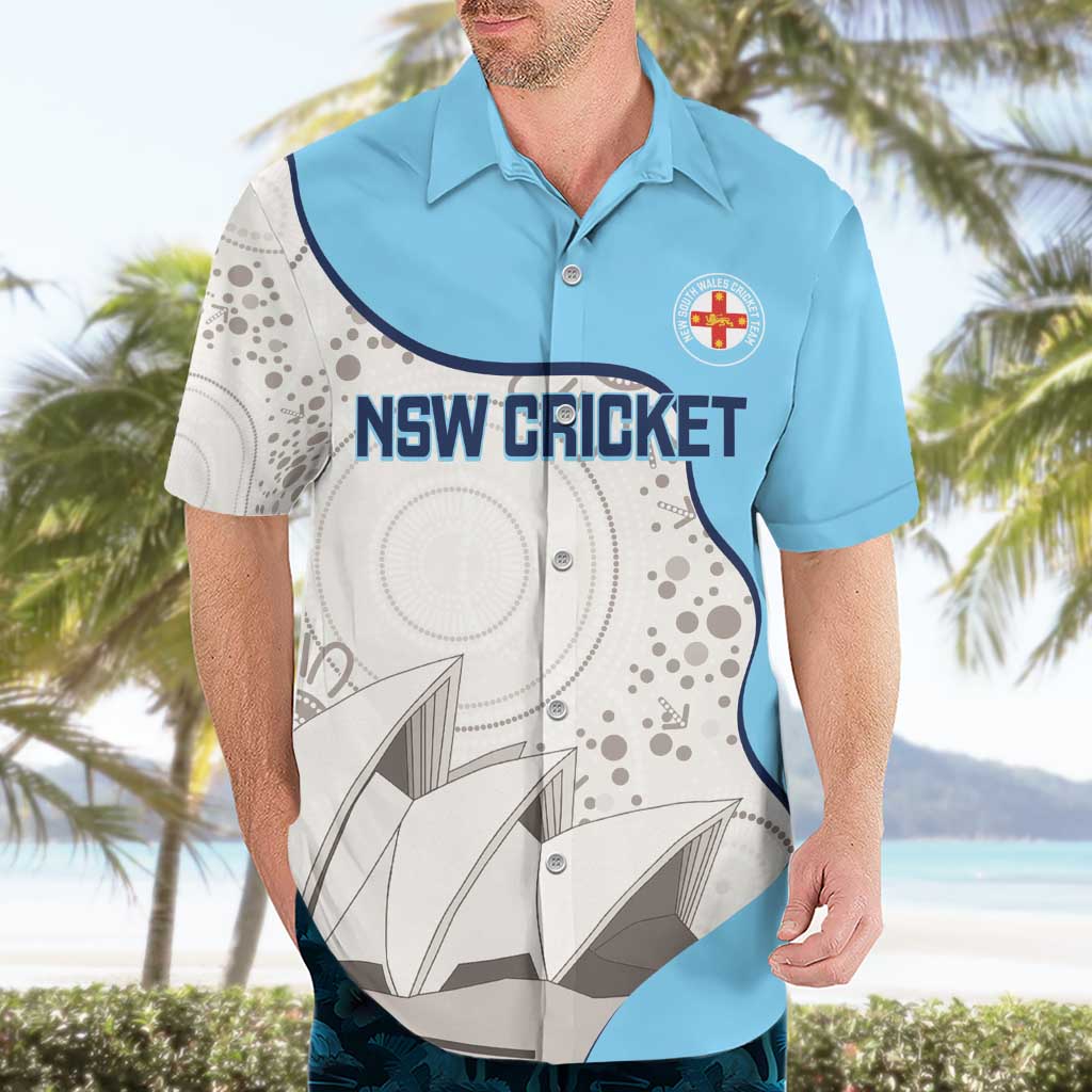 Custom New South Wales Cricket Hawaiian Shirt Go NSW - Aboriginal Art - Vibe Hoodie Shop