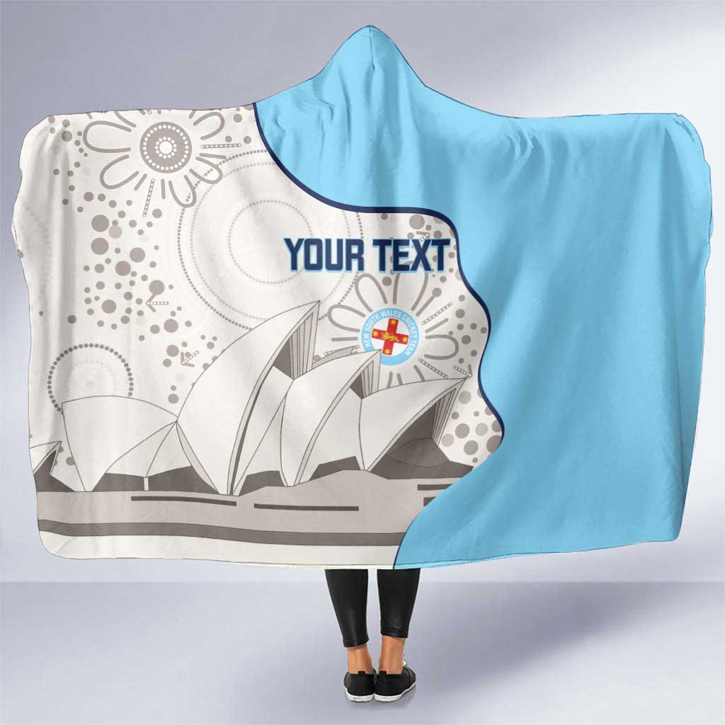 Custom New South Wales Cricket Hooded Blanket Go NSW - Aboriginal Art