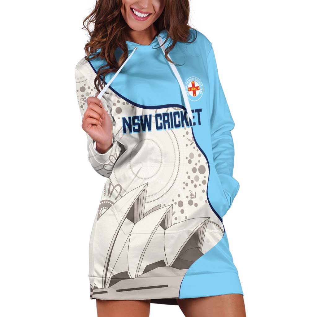 Custom New South Wales Cricket Hoodie Dress Go NSW - Aboriginal Art - Vibe Hoodie Shop