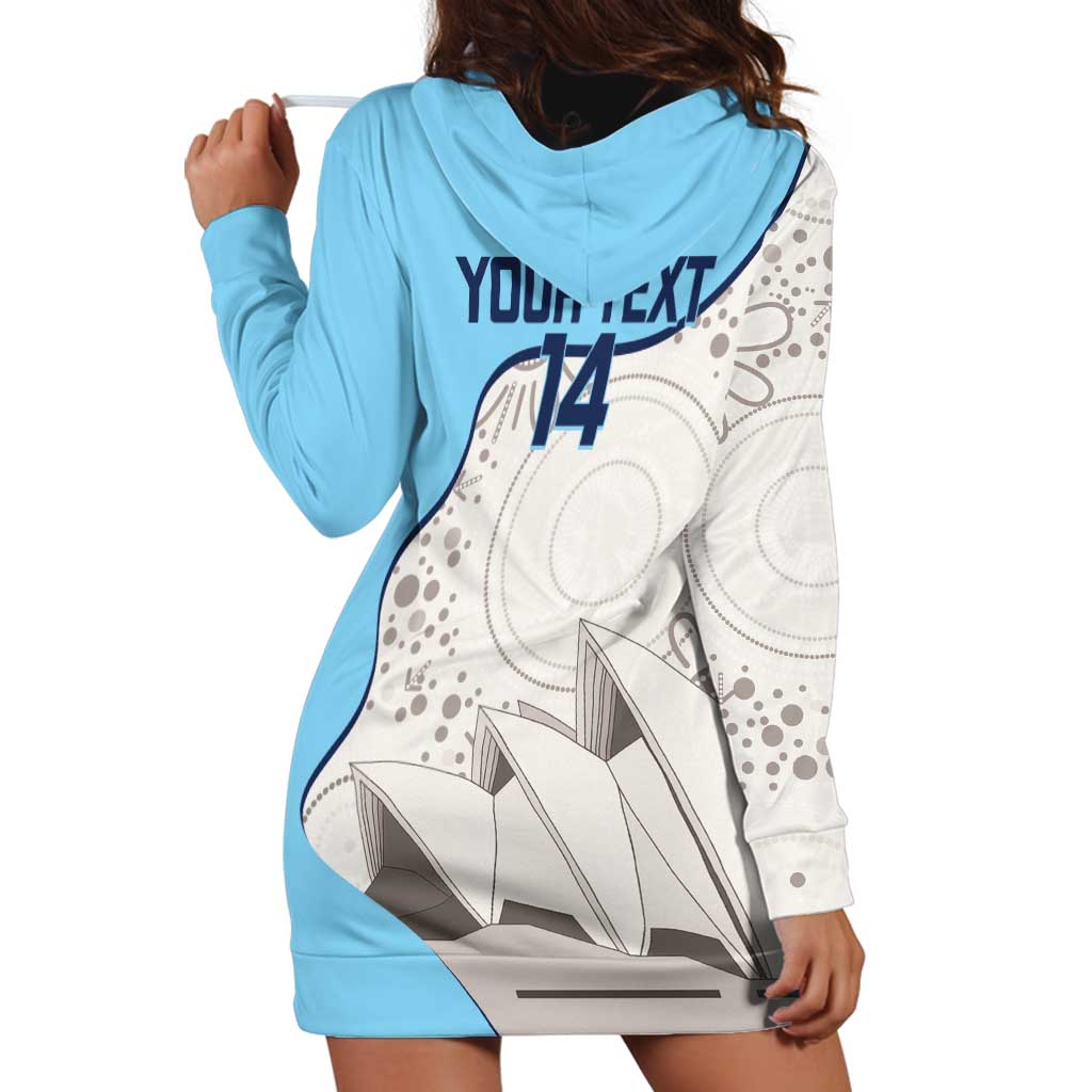 Custom New South Wales Cricket Hoodie Dress Go NSW - Aboriginal Art - Vibe Hoodie Shop