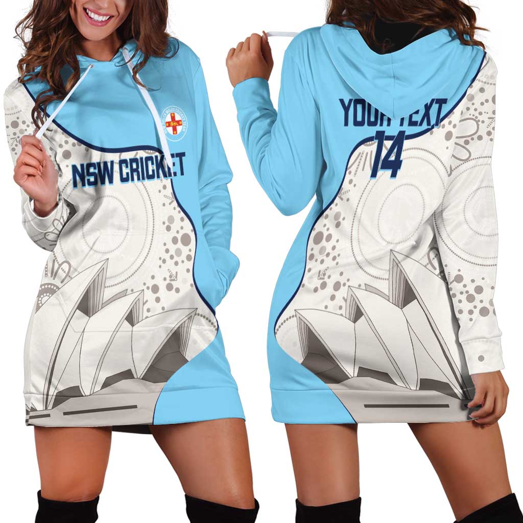 Custom New South Wales Cricket Hoodie Dress Go NSW - Aboriginal Art - Vibe Hoodie Shop