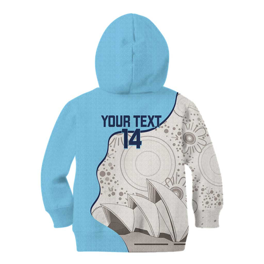 Custom New South Wales Cricket Kid Hoodie Go NSW - Aboriginal Art - Vibe Hoodie Shop