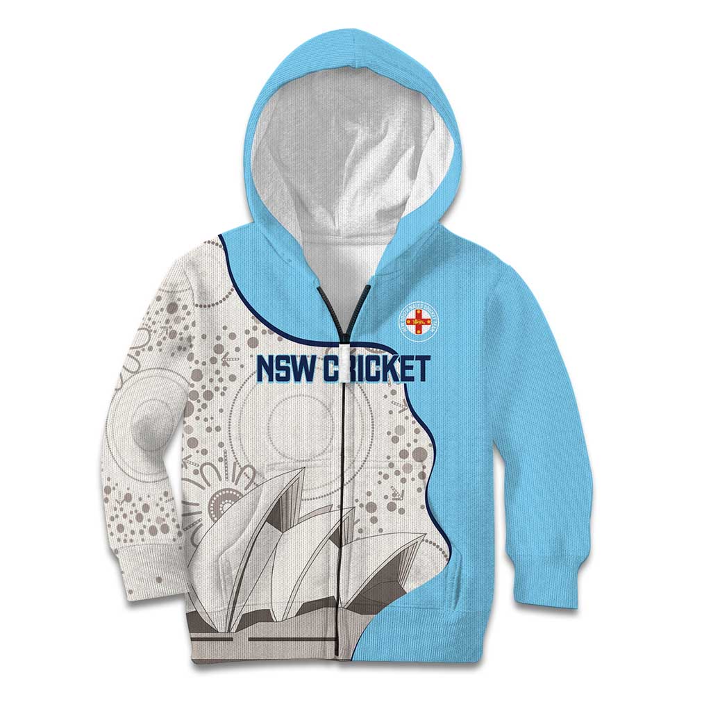 Custom New South Wales Cricket Kid Hoodie Go NSW - Aboriginal Art - Vibe Hoodie Shop