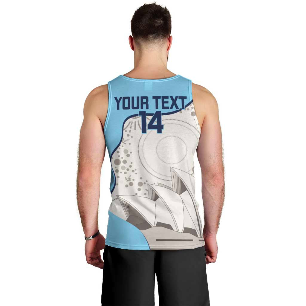 Custom New South Wales Cricket Men Tank Top Go NSW - Aboriginal Art - Vibe Hoodie Shop