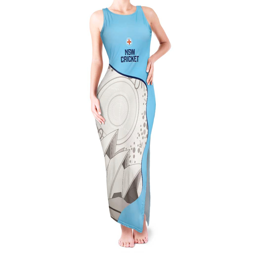 Custom New South Wales Cricket Tank Maxi Dress Go NSW - Aboriginal Art