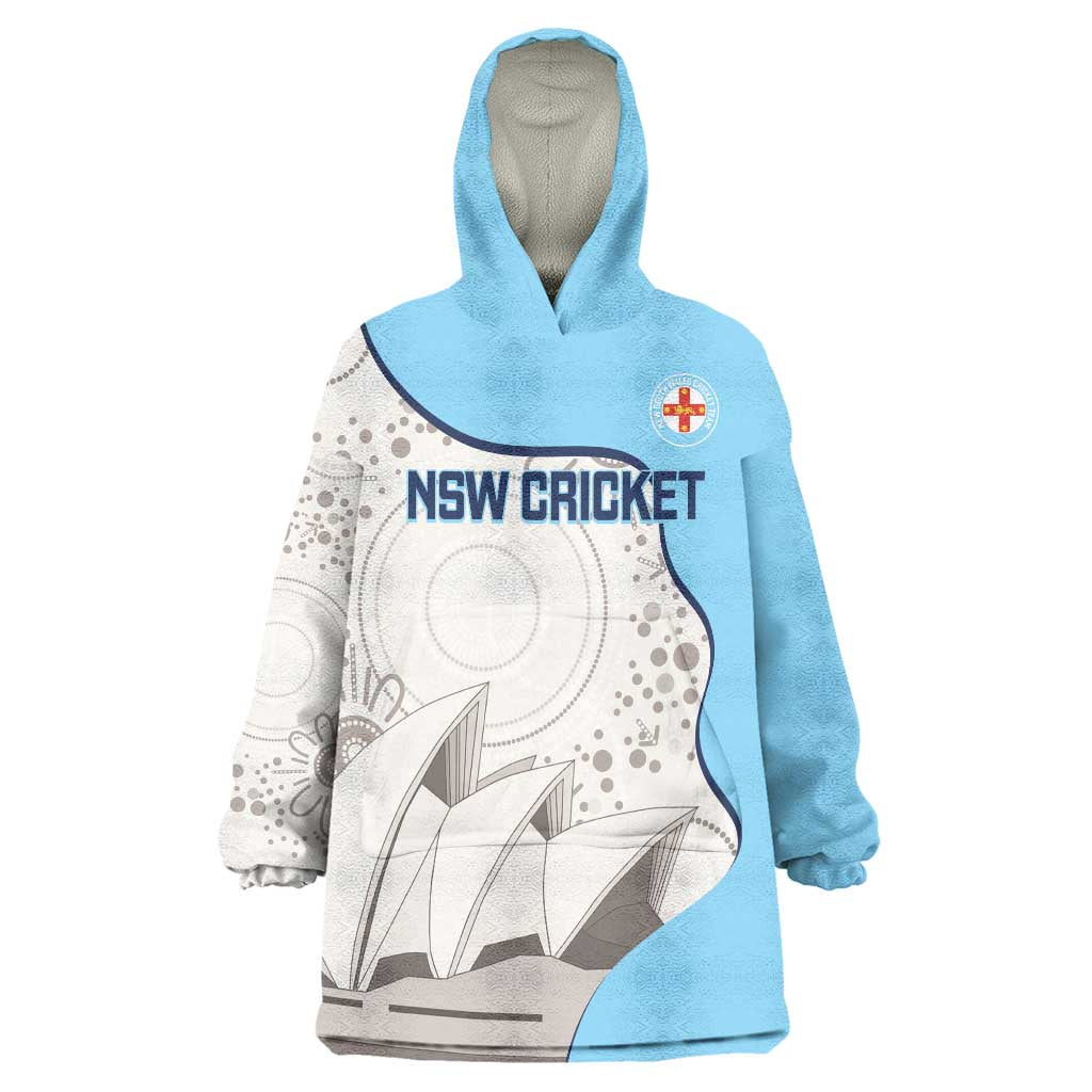 Custom New South Wales Cricket Wearable Blanket Hoodie Go NSW - Aboriginal Art - Vibe Hoodie Shop