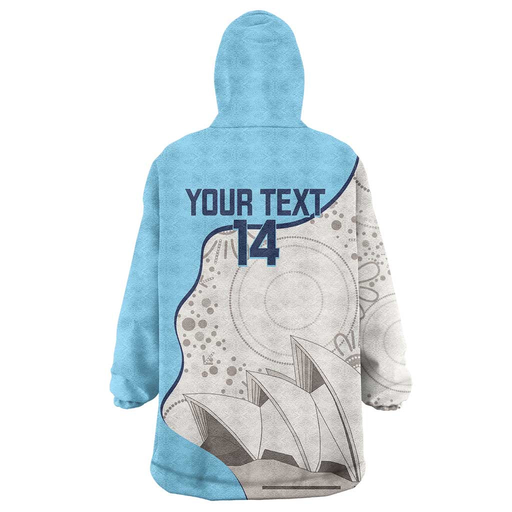 Custom New South Wales Cricket Wearable Blanket Hoodie Go NSW - Aboriginal Art - Vibe Hoodie Shop