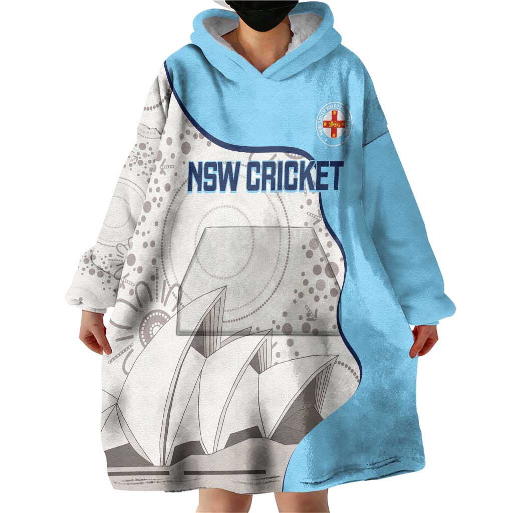 Custom New South Wales Cricket Wearable Blanket Hoodie Go NSW - Aboriginal Art - Vibe Hoodie Shop