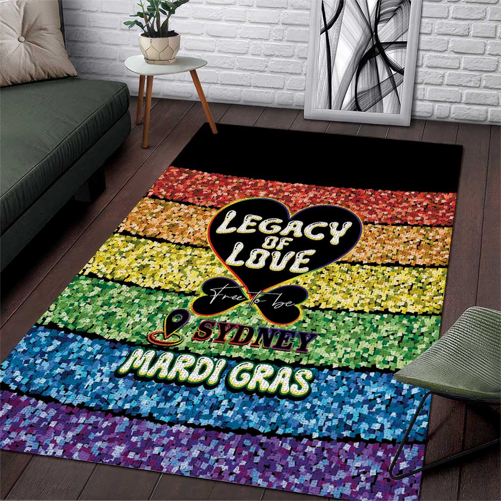 Free To Be Sydney Mardi Gras Area Rug Legacy Of Love - Vibe Hoodie Shop