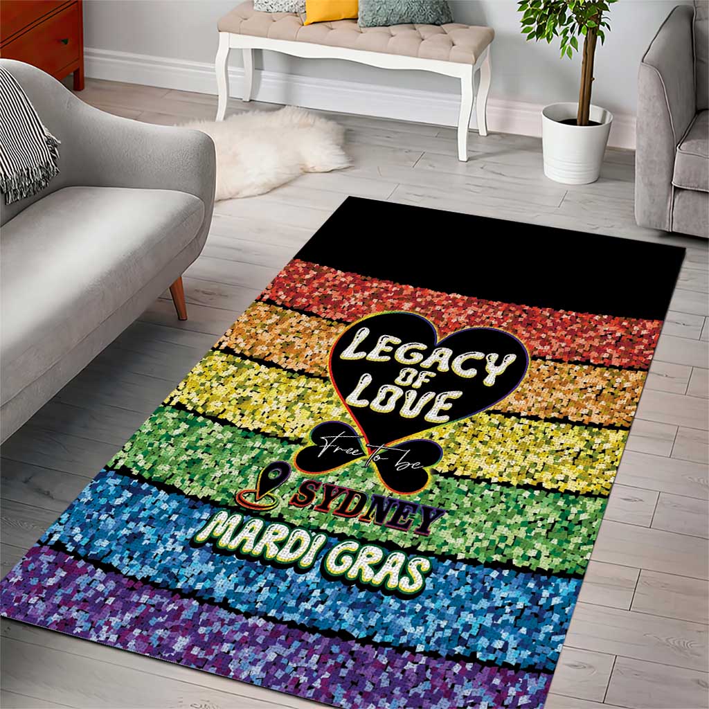 Free To Be Sydney Mardi Gras Area Rug Legacy Of Love - Vibe Hoodie Shop