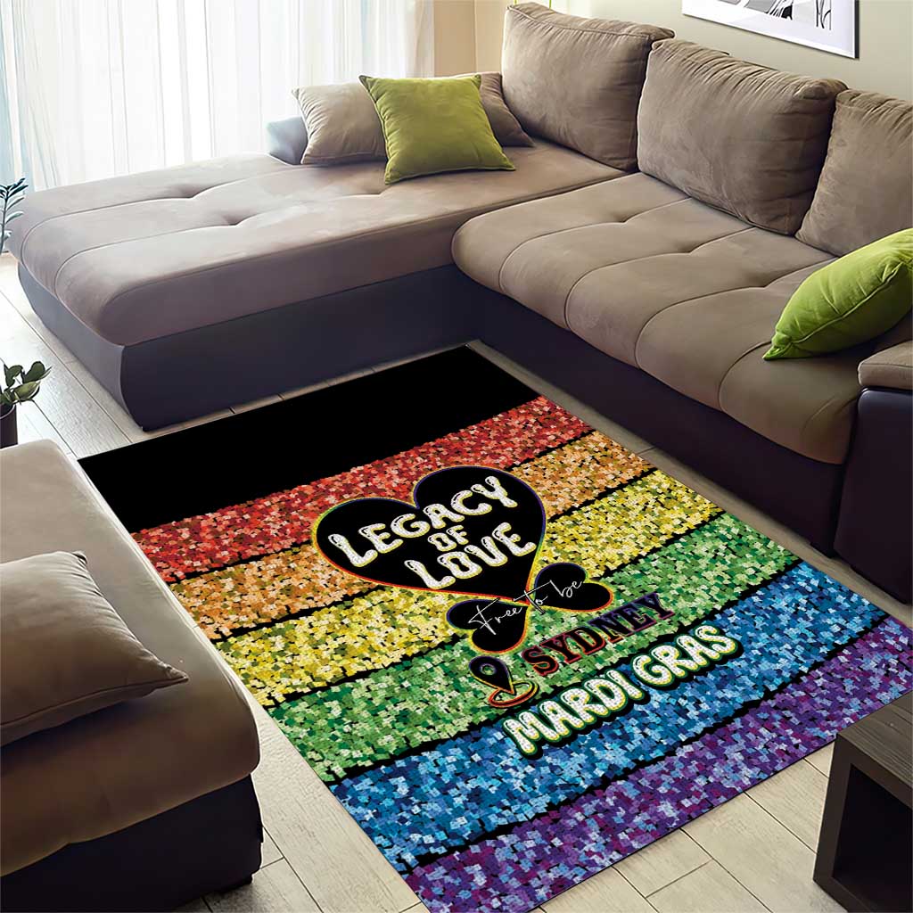 Free To Be Sydney Mardi Gras Area Rug Legacy Of Love - Vibe Hoodie Shop