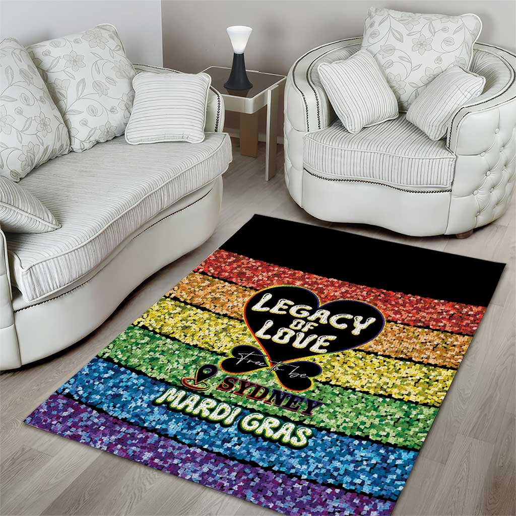 Free To Be Sydney Mardi Gras Area Rug Legacy Of Love - Vibe Hoodie Shop