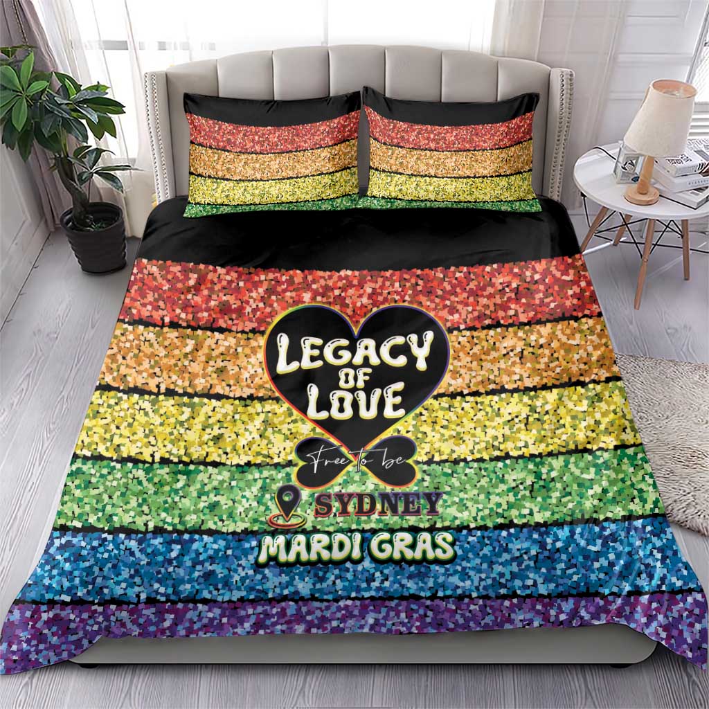 Free To Be Sydney Mardi Gras Bedding Set Legacy Of Love - Vibe Hoodie Shop