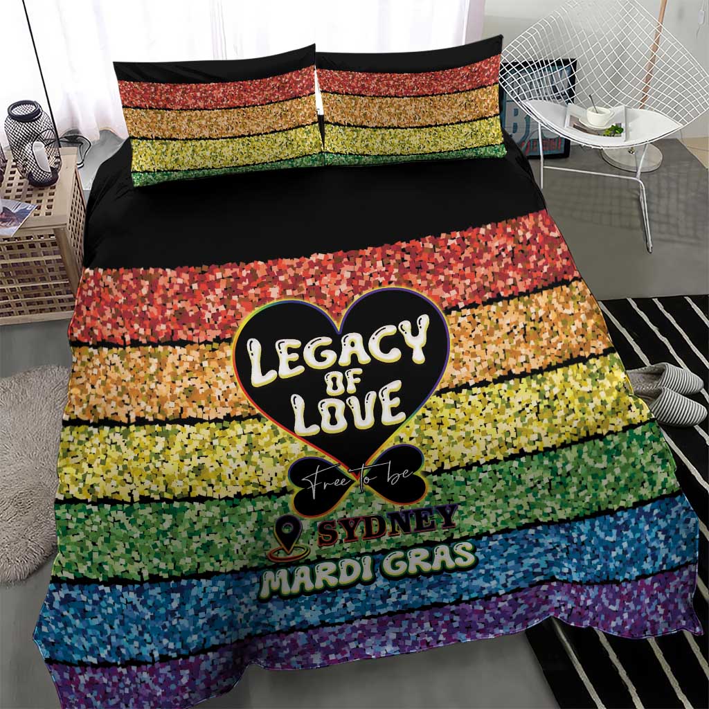 Free To Be Sydney Mardi Gras Bedding Set Legacy Of Love - Vibe Hoodie Shop