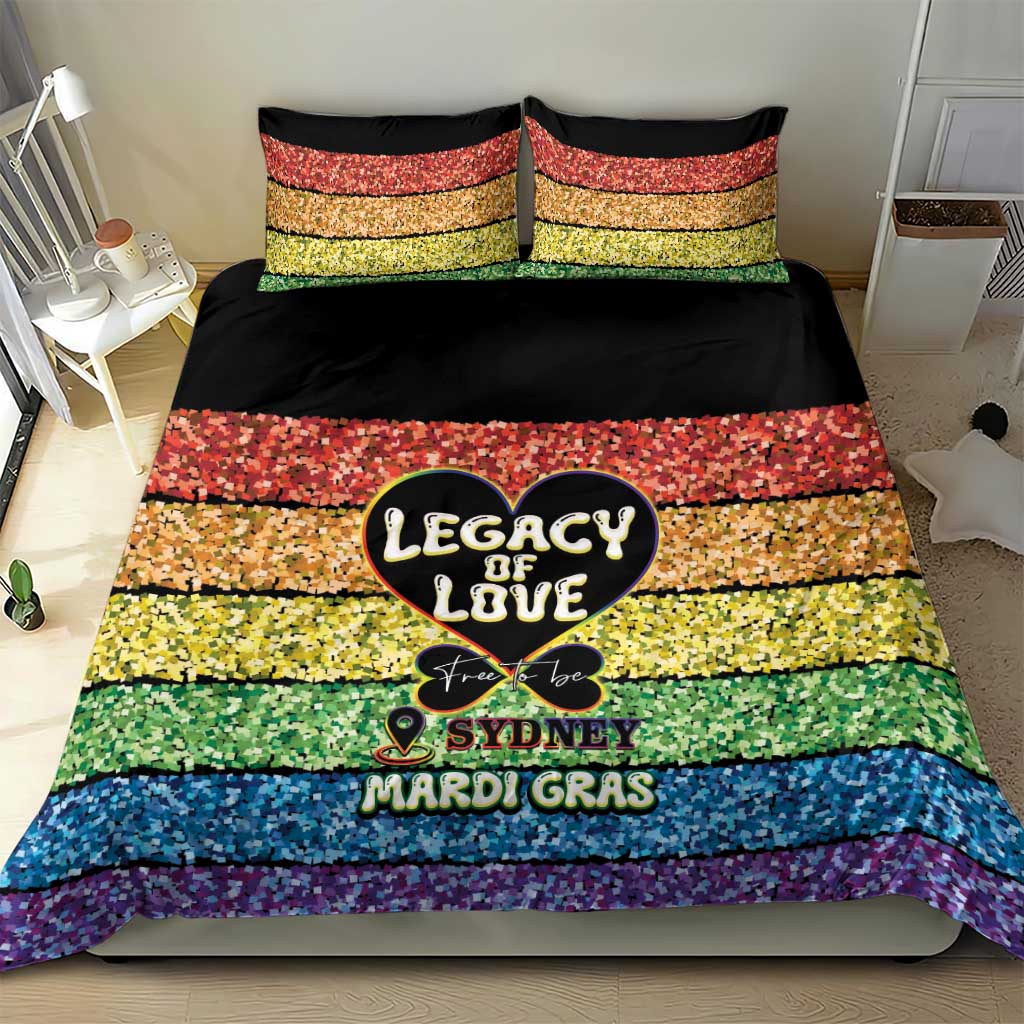 Free To Be Sydney Mardi Gras Bedding Set Legacy Of Love - Vibe Hoodie Shop