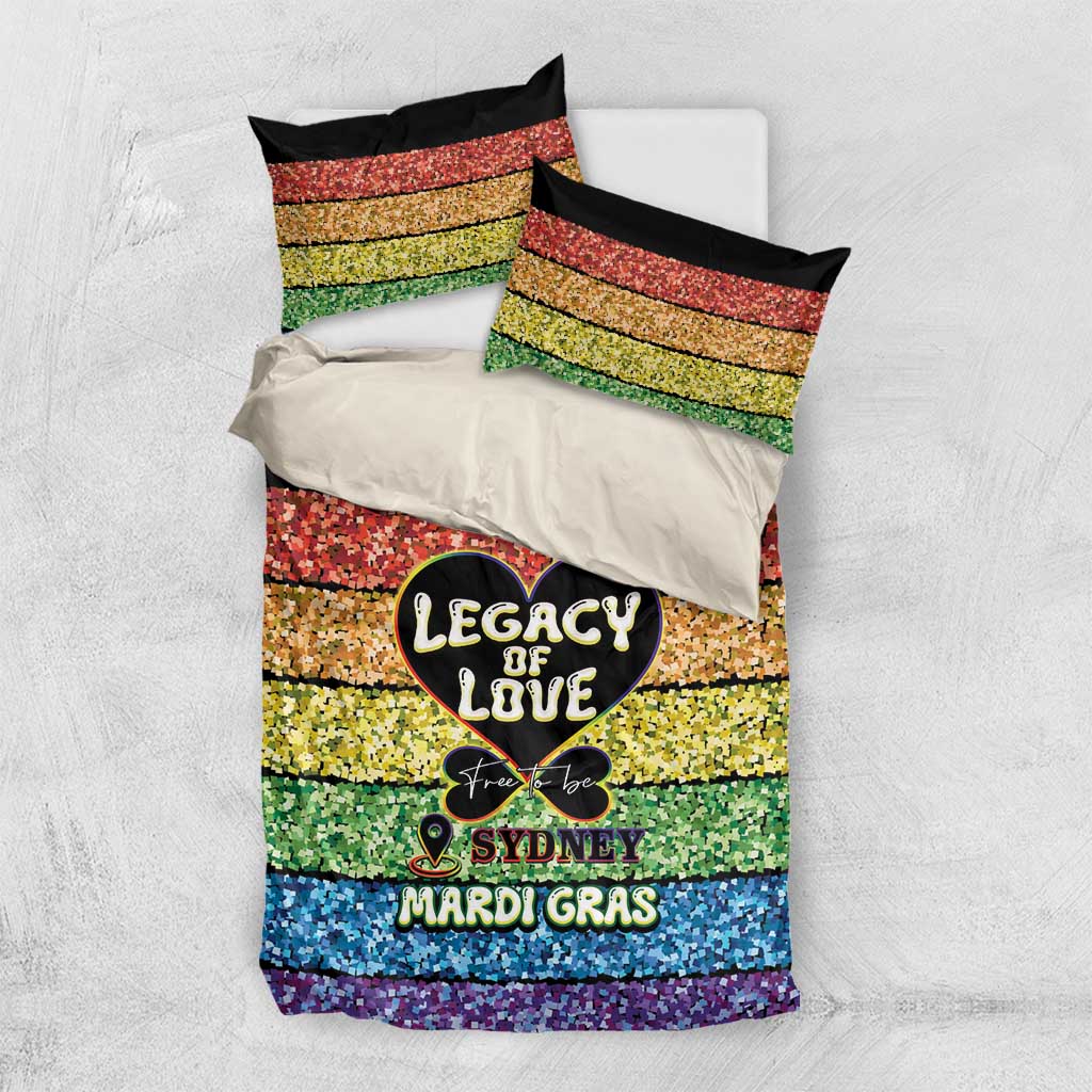 Free To Be Sydney Mardi Gras Bedding Set Legacy Of Love - Vibe Hoodie Shop