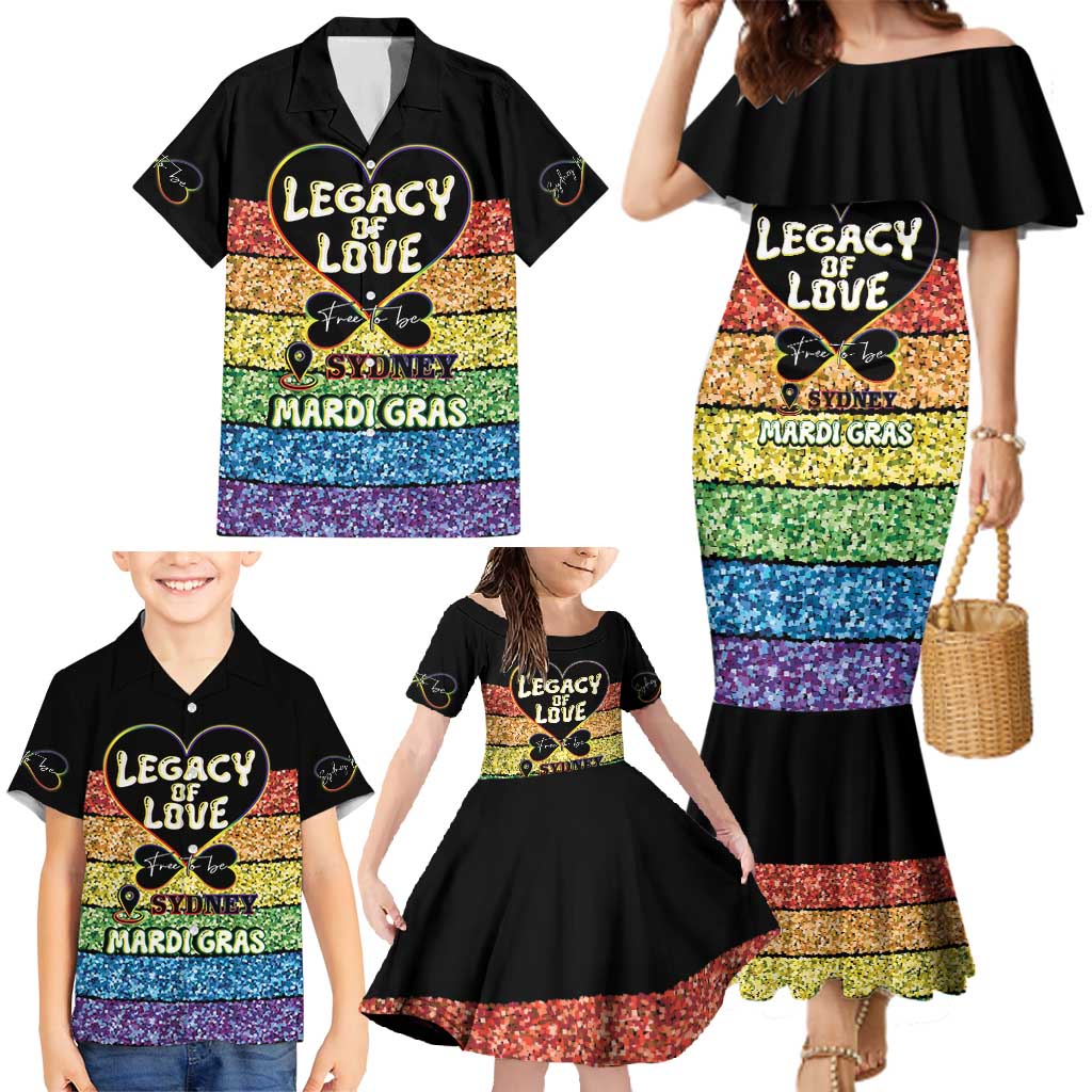 Free To Be Sydney Mardi Gras Family Matching Mermaid Dress and Hawaiian Shirt Legacy Of Love