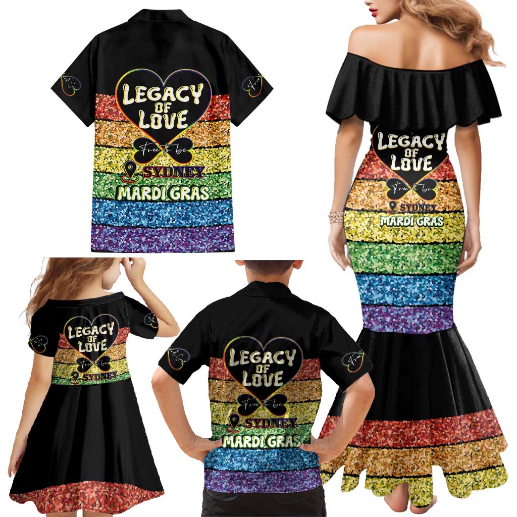 Free To Be Sydney Mardi Gras Family Matching Mermaid Dress and Hawaiian Shirt Legacy Of Love