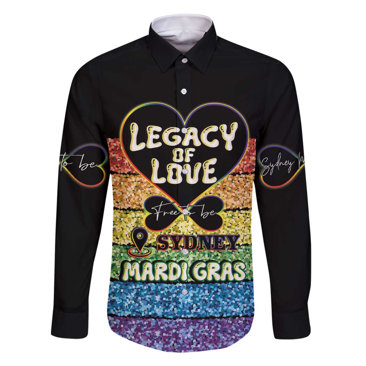 Free To Be Sydney Mardi Gras Family Matching Off The Shoulder Long Sleeve Dress and Hawaiian Shirt Legacy Of Love