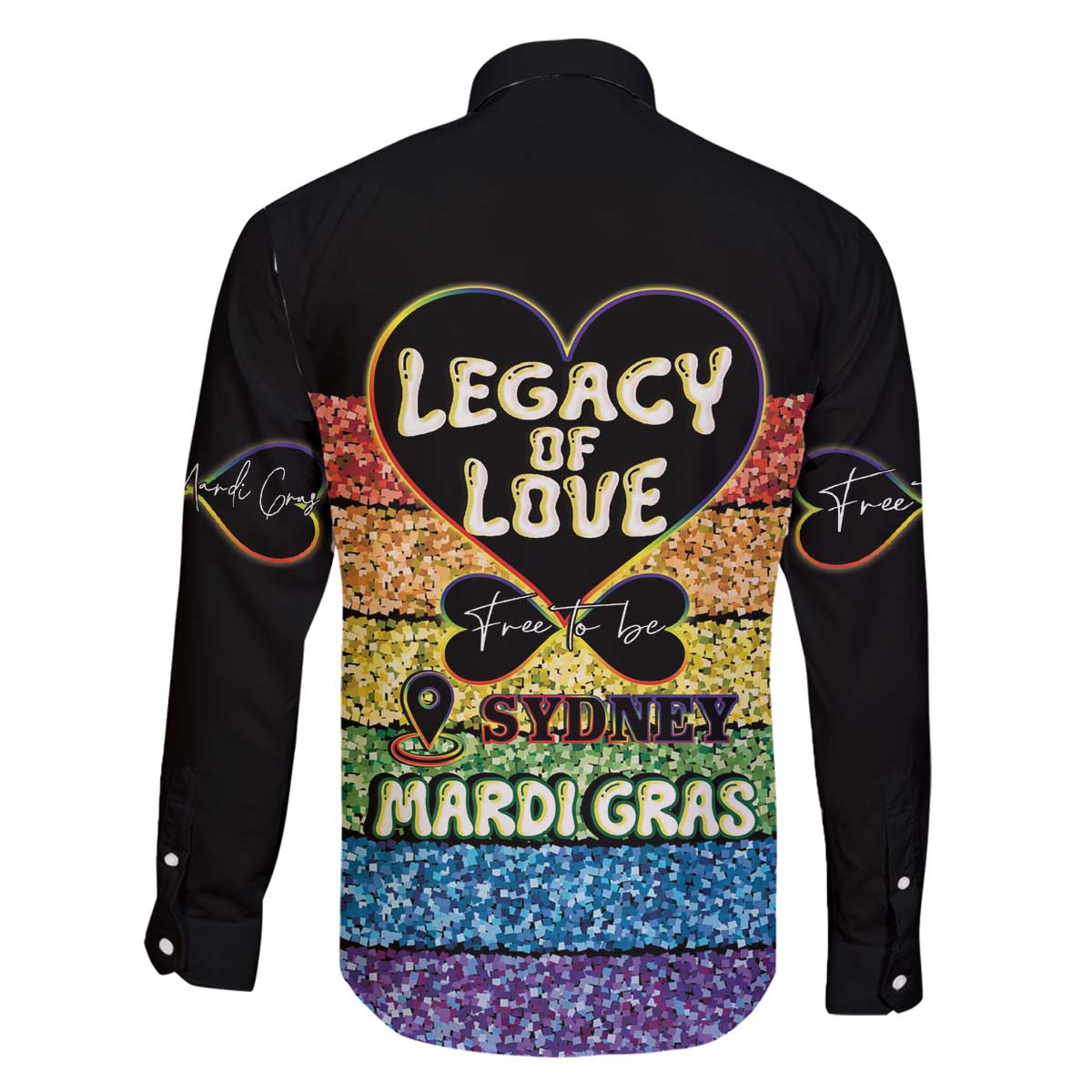 Free To Be Sydney Mardi Gras Family Matching Off The Shoulder Long Sleeve Dress and Hawaiian Shirt Legacy Of Love