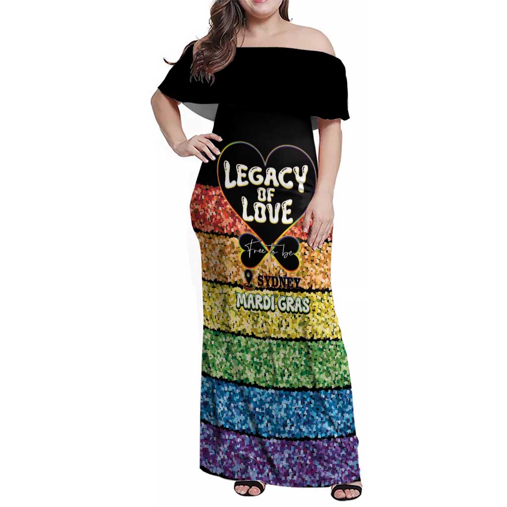 Free To Be Sydney Mardi Gras Family Matching Off Shoulder Maxi Dress and Hawaiian Shirt Legacy Of Love