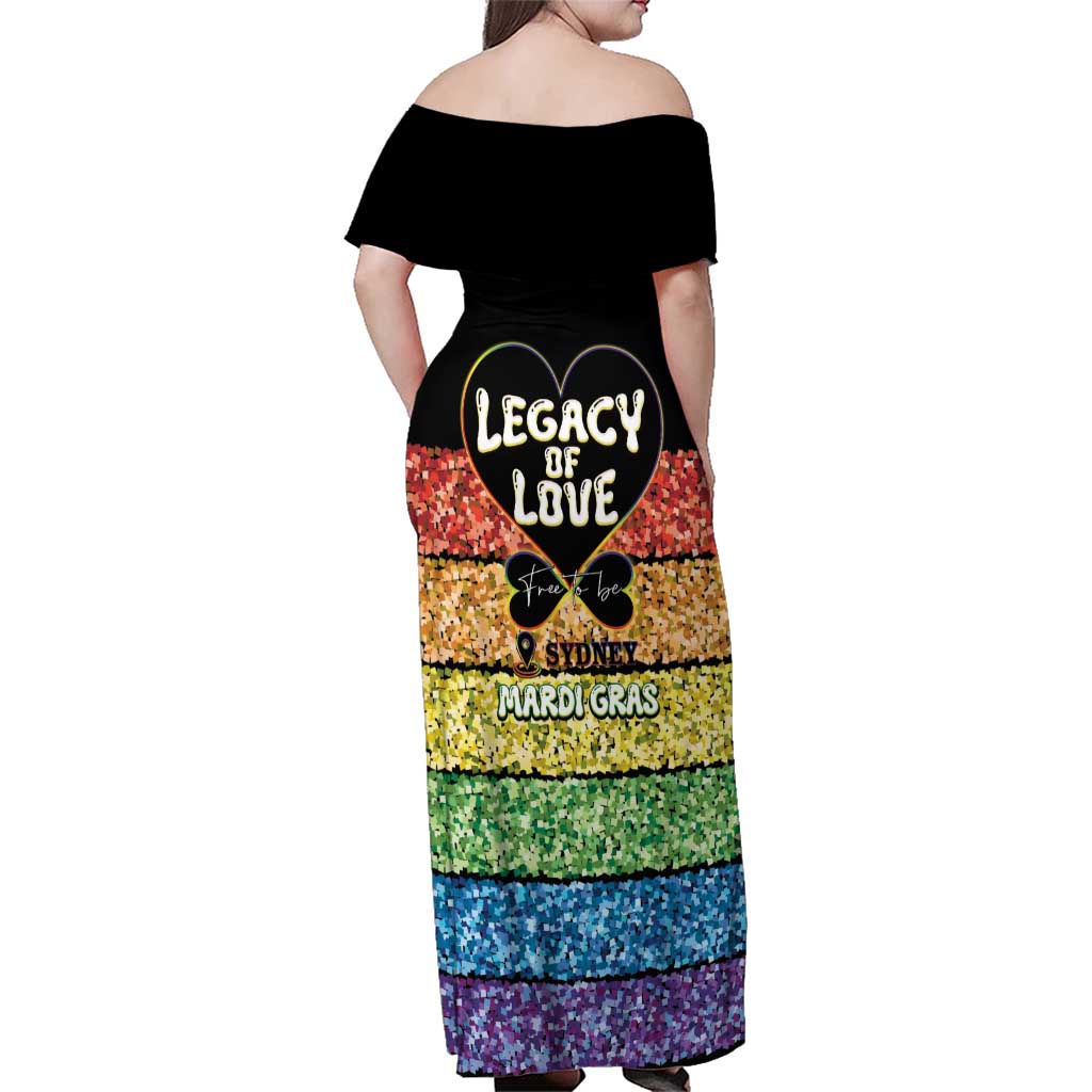 Free To Be Sydney Mardi Gras Family Matching Off Shoulder Maxi Dress and Hawaiian Shirt Legacy Of Love