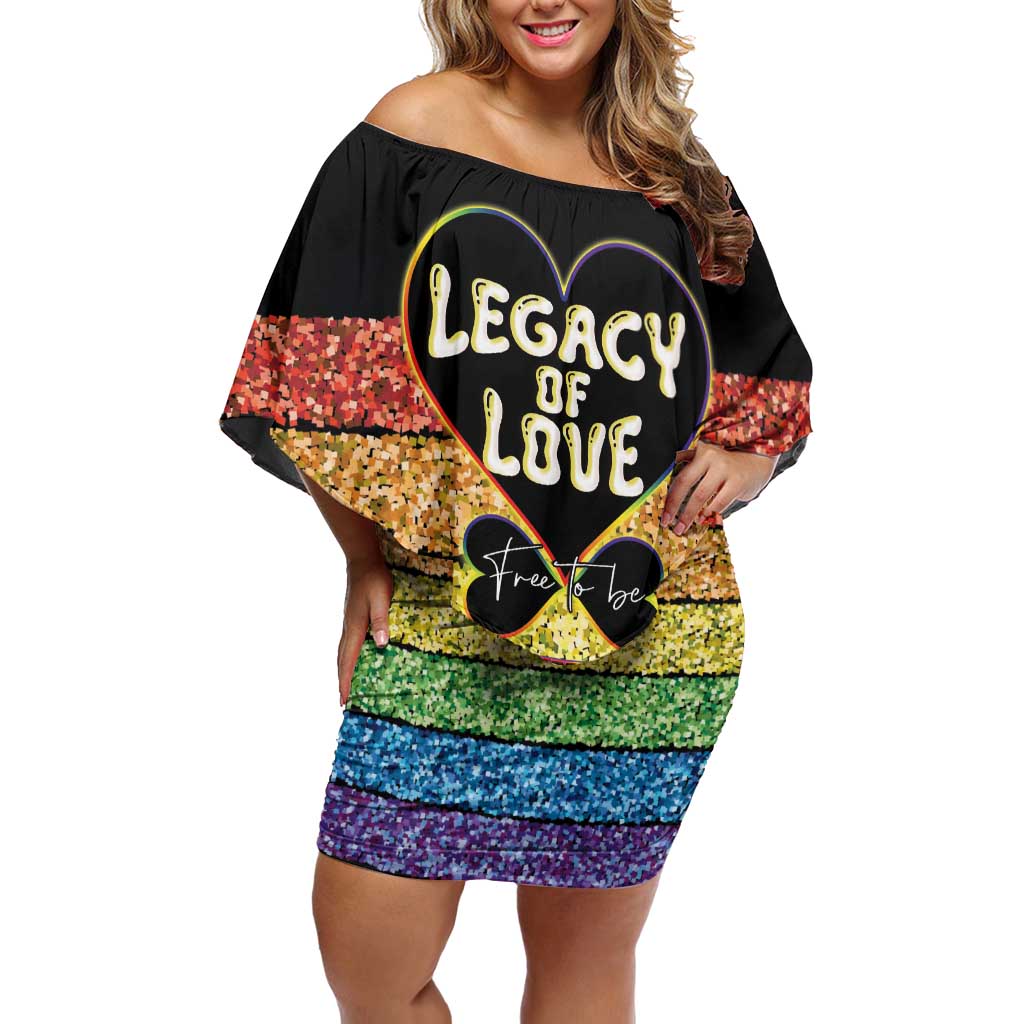 Free To Be Sydney Mardi Gras Family Matching Off Shoulder Short Dress and Hawaiian Shirt Legacy Of Love