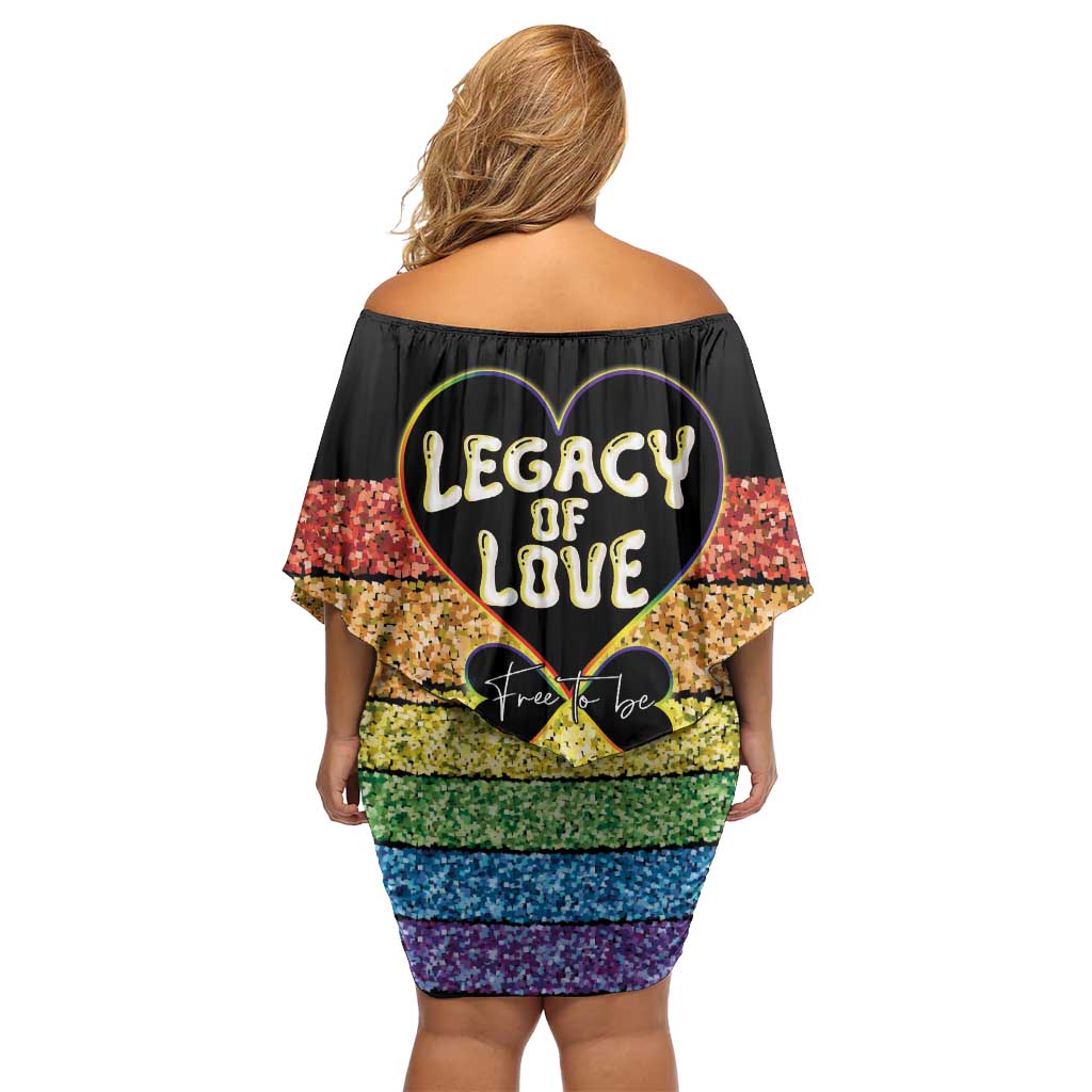 Free To Be Sydney Mardi Gras Family Matching Off Shoulder Short Dress and Hawaiian Shirt Legacy Of Love