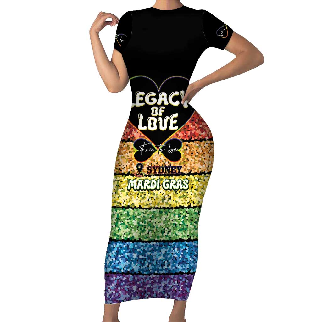 Free To Be Sydney Mardi Gras Family Matching Short Sleeve Bodycon Dress and Hawaiian Shirt Legacy Of Love