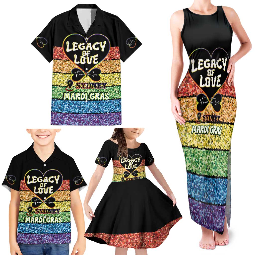 Free To Be Sydney Mardi Gras Family Matching Tank Maxi Dress and Hawaiian Shirt Legacy Of Love