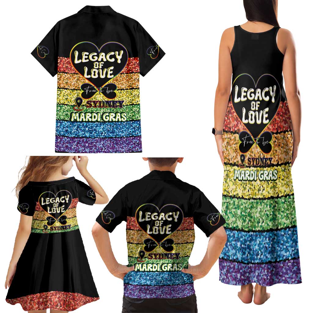 Free To Be Sydney Mardi Gras Family Matching Tank Maxi Dress and Hawaiian Shirt Legacy Of Love