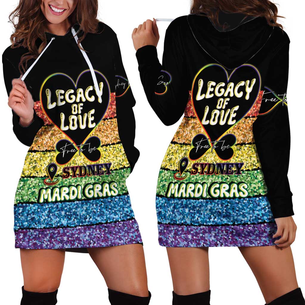 Free To Be Sydney Mardi Gras Hoodie Dress Legacy Of Love - Vibe Hoodie Shop