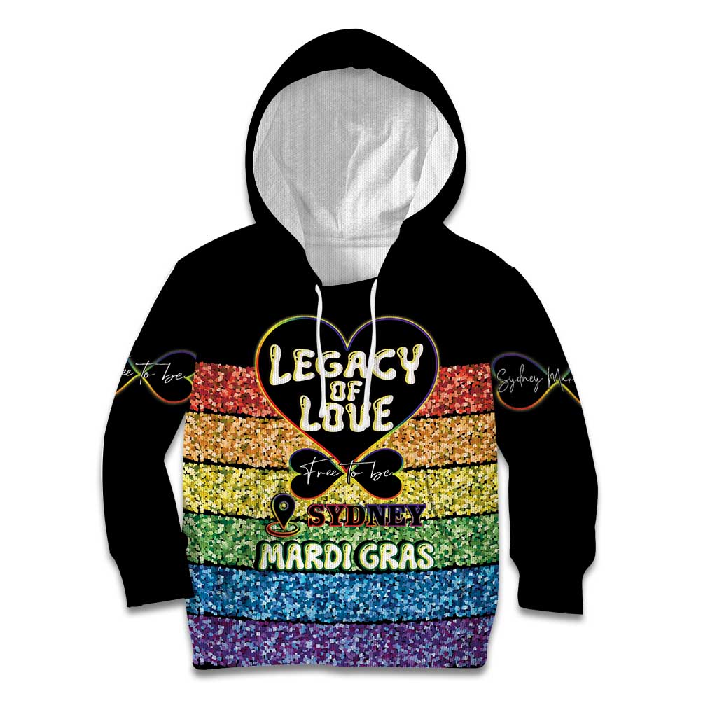 Free To Be Sydney Mardi Gras Kid Hoodie Legacy Of Love - Vibe Hoodie Shop