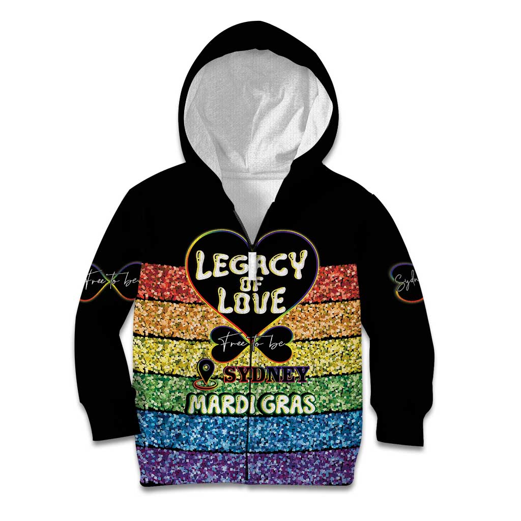 Free To Be Sydney Mardi Gras Kid Hoodie Legacy Of Love - Vibe Hoodie Shop