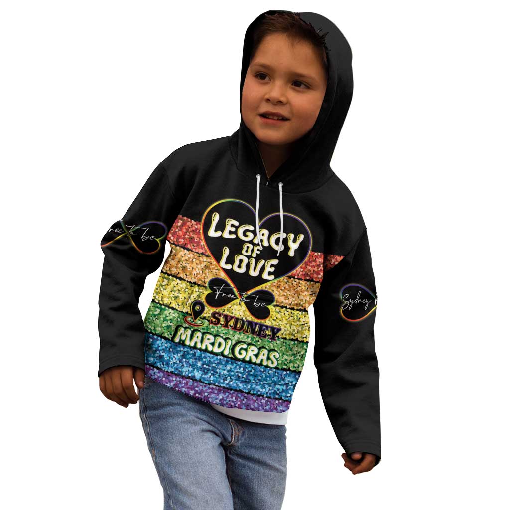 Free To Be Sydney Mardi Gras Kid Hoodie Legacy Of Love - Vibe Hoodie Shop