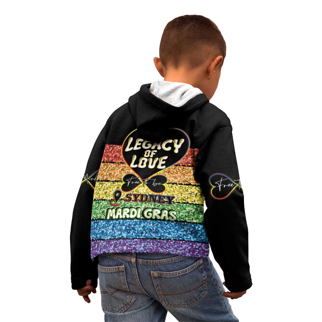 Free To Be Sydney Mardi Gras Kid Hoodie Legacy Of Love - Vibe Hoodie Shop