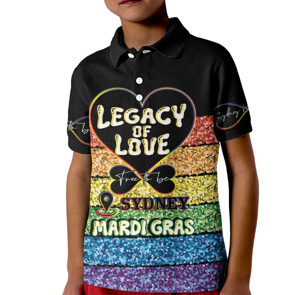 Free To Be Sydney Mardi Gras Kid Polo Shirt Legacy Of Love - Vibe Hoodie Shop