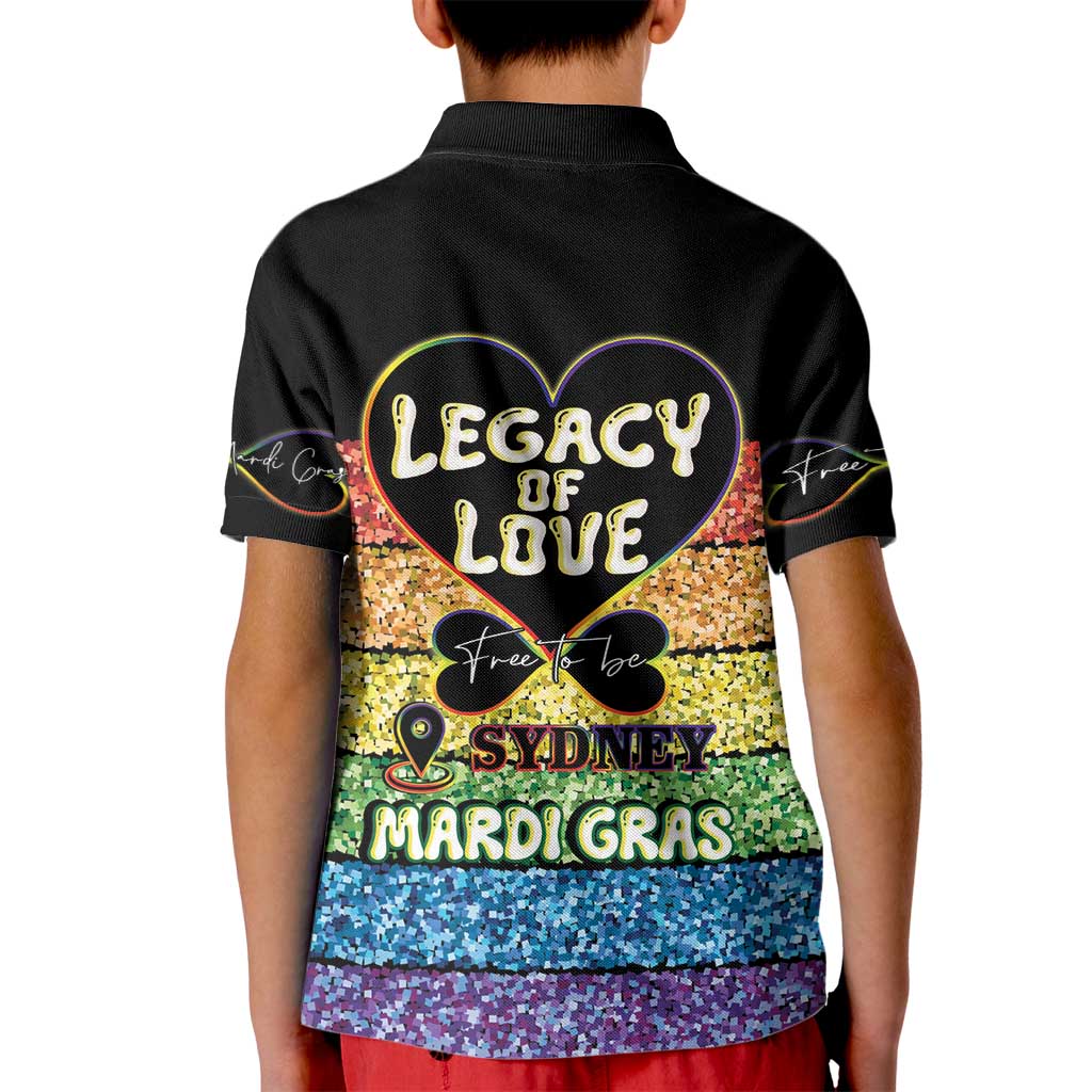 Free To Be Sydney Mardi Gras Kid Polo Shirt Legacy Of Love - Vibe Hoodie Shop