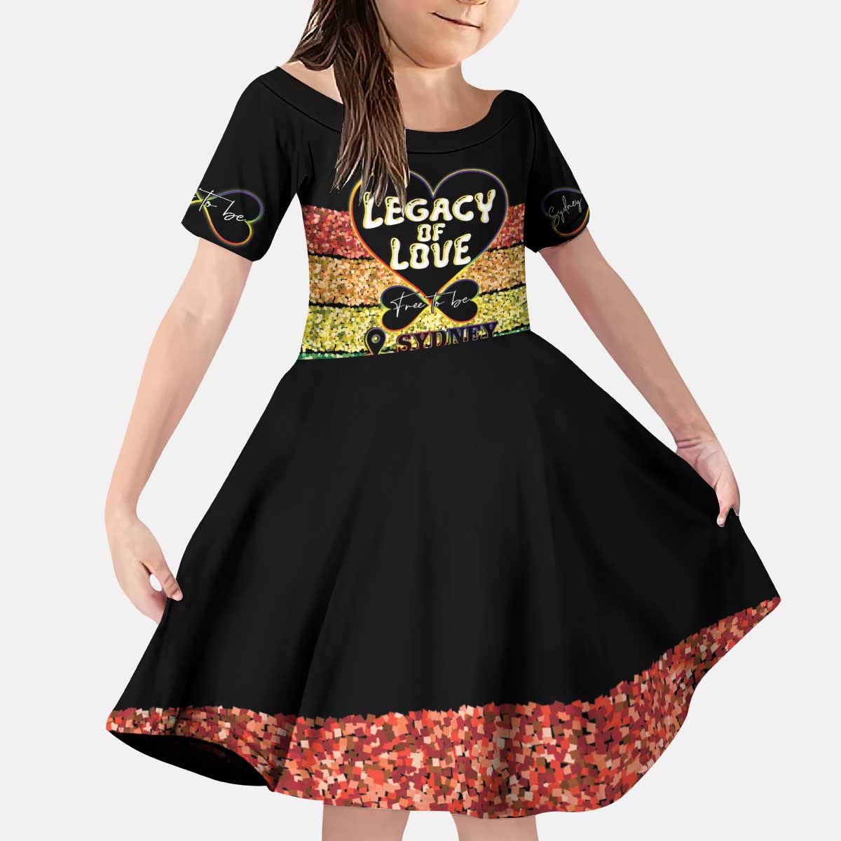 Free To Be Sydney Mardi Gras Kid Short Sleeve Dress Legacy Of Love - Vibe Hoodie Shop