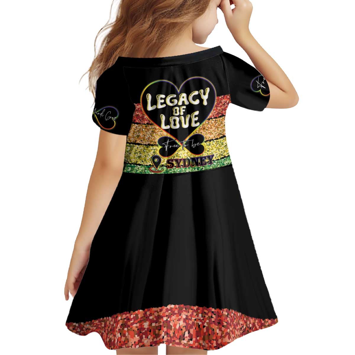 Free To Be Sydney Mardi Gras Kid Short Sleeve Dress Legacy Of Love - Vibe Hoodie Shop