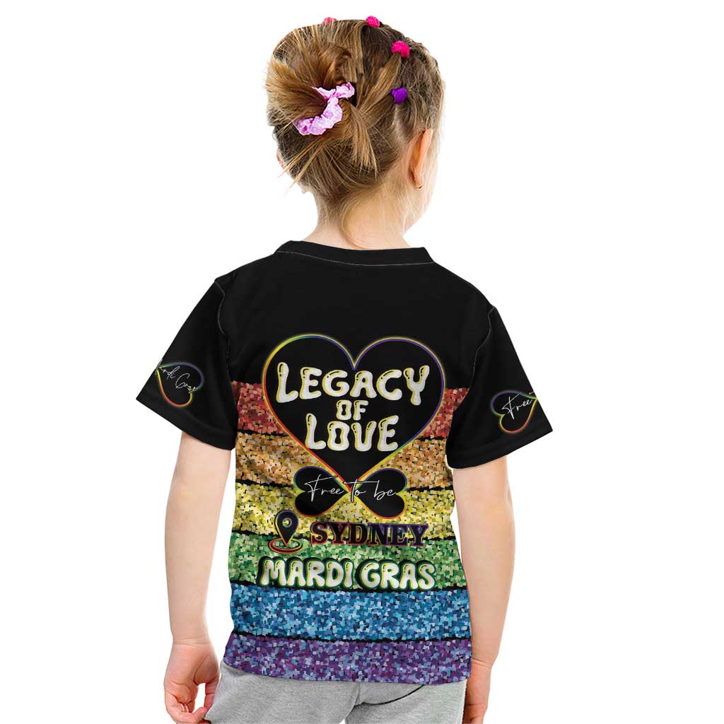 Free To Be Sydney Mardi Gras Kid T Shirt Legacy Of Love - Vibe Hoodie Shop