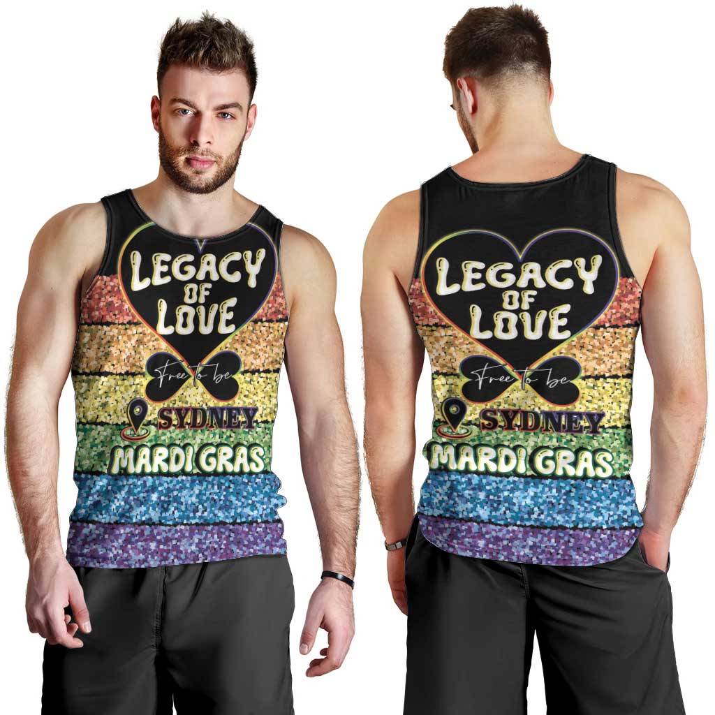 Free To Be Sydney Mardi Gras Men Tank Top Legacy Of Love - Vibe Hoodie Shop