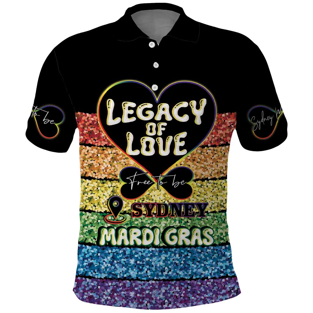 Free To Be Sydney Mardi Gras Polo Shirt Legacy Of Love - Vibe Hoodie Shop